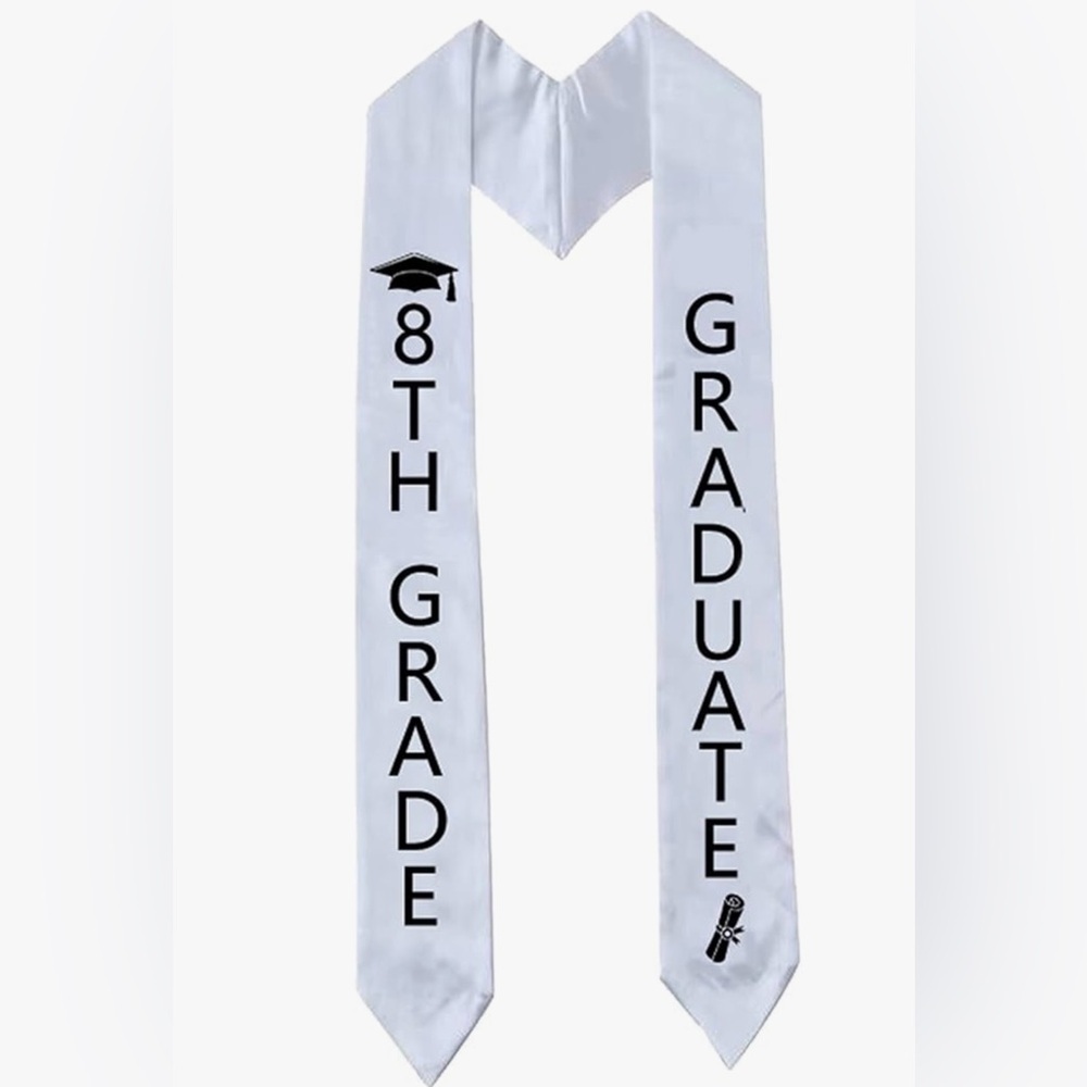 8th Grade Graduate White Sash
